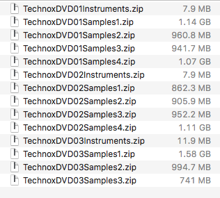 zip files for our Quasimidi Technox samples