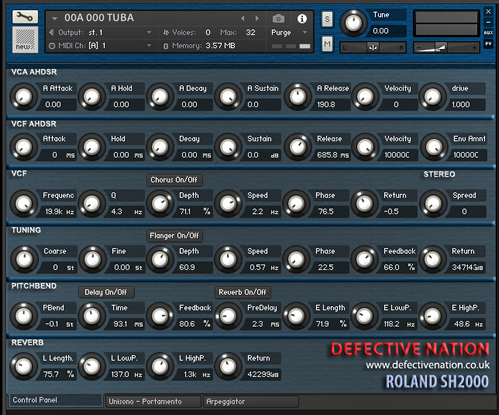 Roland SH2000 Kontakt interface